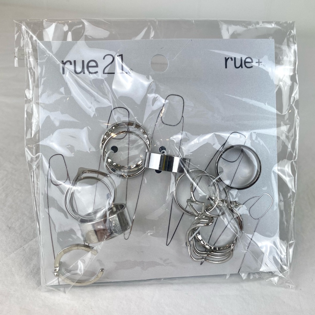 520 Rue21 Rue Silver Stacking Ring Set 12 Pc 5$